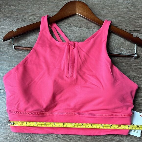 LULULEMON Energy High-Neck Long-Line Zip-Front Bra lip gloss  Size‎ 12 NWT - Picture 4 of 6